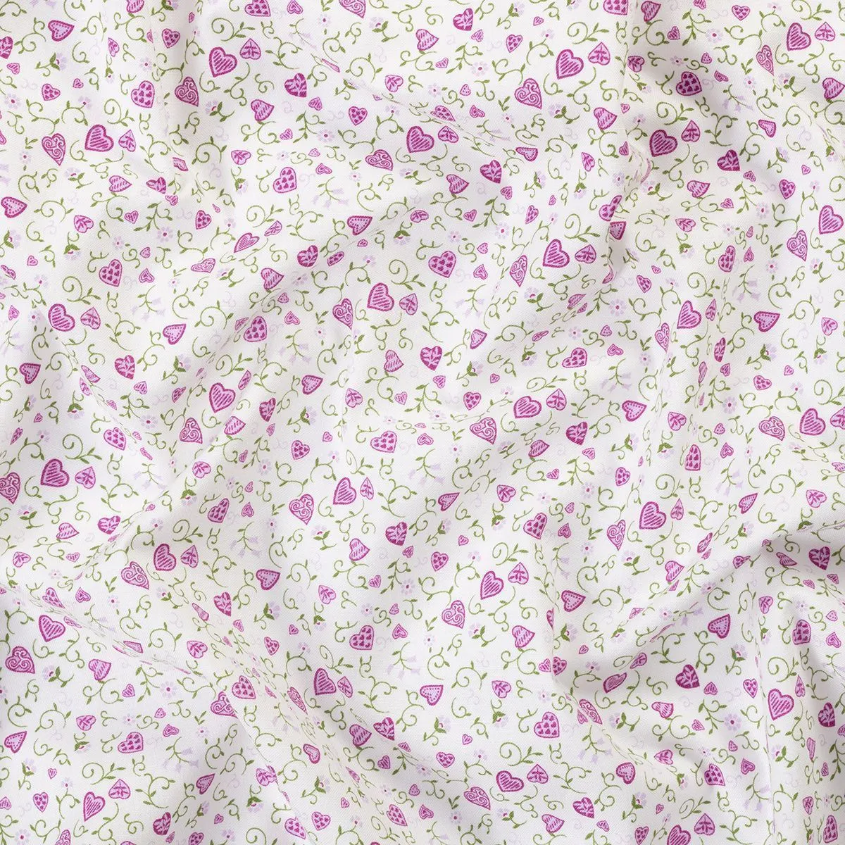 Ткань хлопковая 4517 цв.кремовый/сердечки (102) 50*55см для кукол | 3