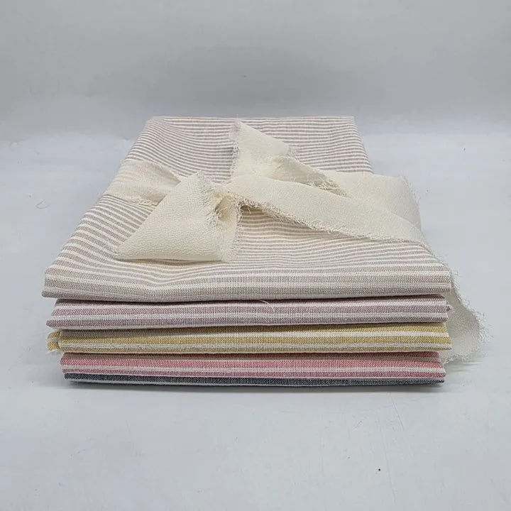 Набор ткани Варёный (стираный) хлопок Полоска (5 шт.) 28059 для кукол