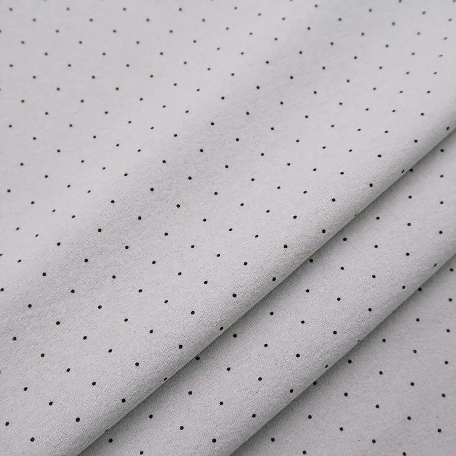 Теплый хлопок Горох чёрный (1,5мм) цв.св.серый 48*50cм 28001 для кукол | 3