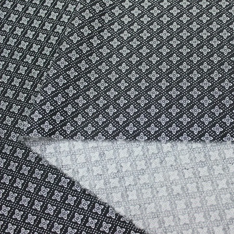 Ткань хлопковая цв.чёрный/белый 50*45cм 28077 для кукол | 2