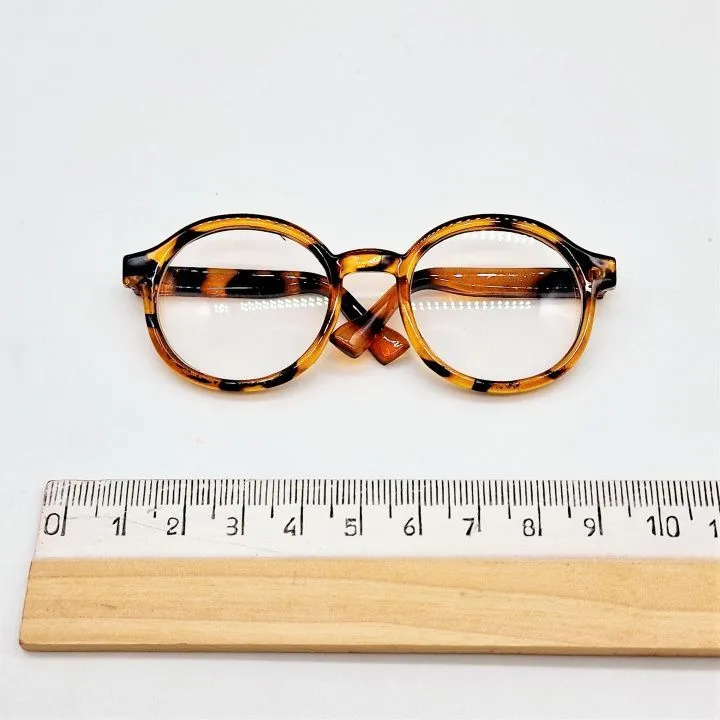 Очки со стеклом пластик 9см цв.черепашка коричневая 244-06 для кукол