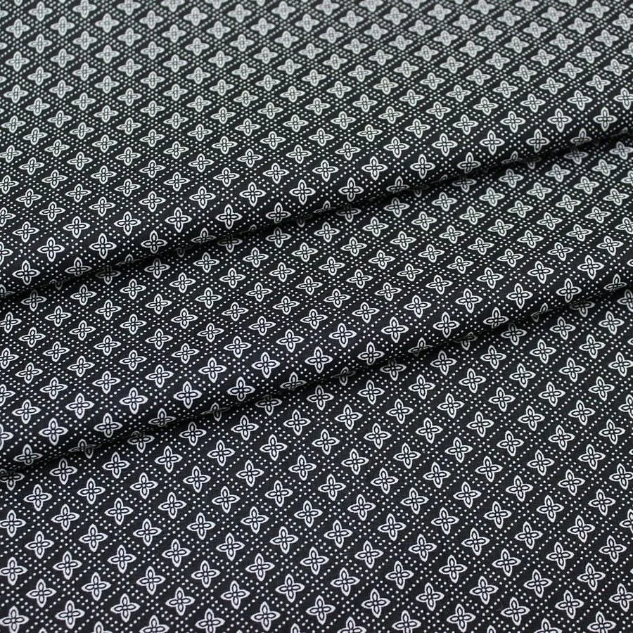 Ткань хлопковая цв.чёрный/белый 50*45cм 28077 для кукол | 3