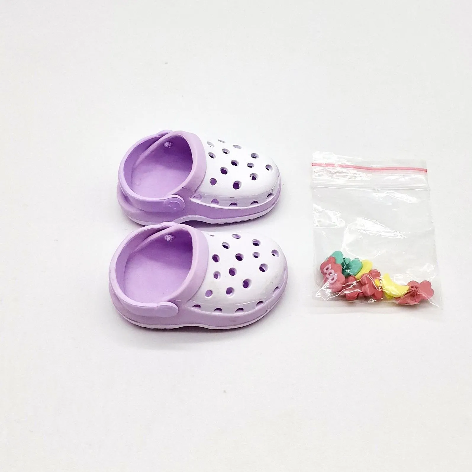 Кроксы 5см с джиббитсами (8шт.) цв.сирень (04) К-149 для кукол | 1