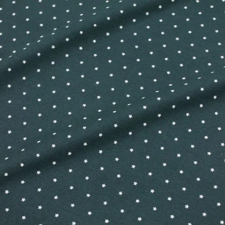 Теплый хлопок Звезды мелкие цв.тёмно-хвойный 50*49cм 25904 для кукол
