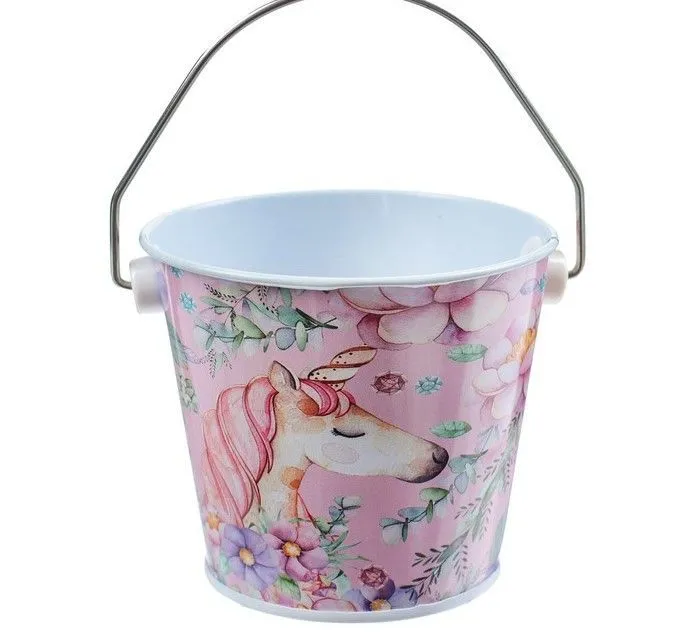Ведерко "Единорог" 8,5*8,5*7 см для кукол | 1