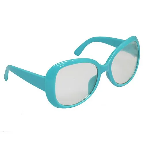 Очки со стеклом, пластик, 8,5см, цв.бирюза 26504 для кукол