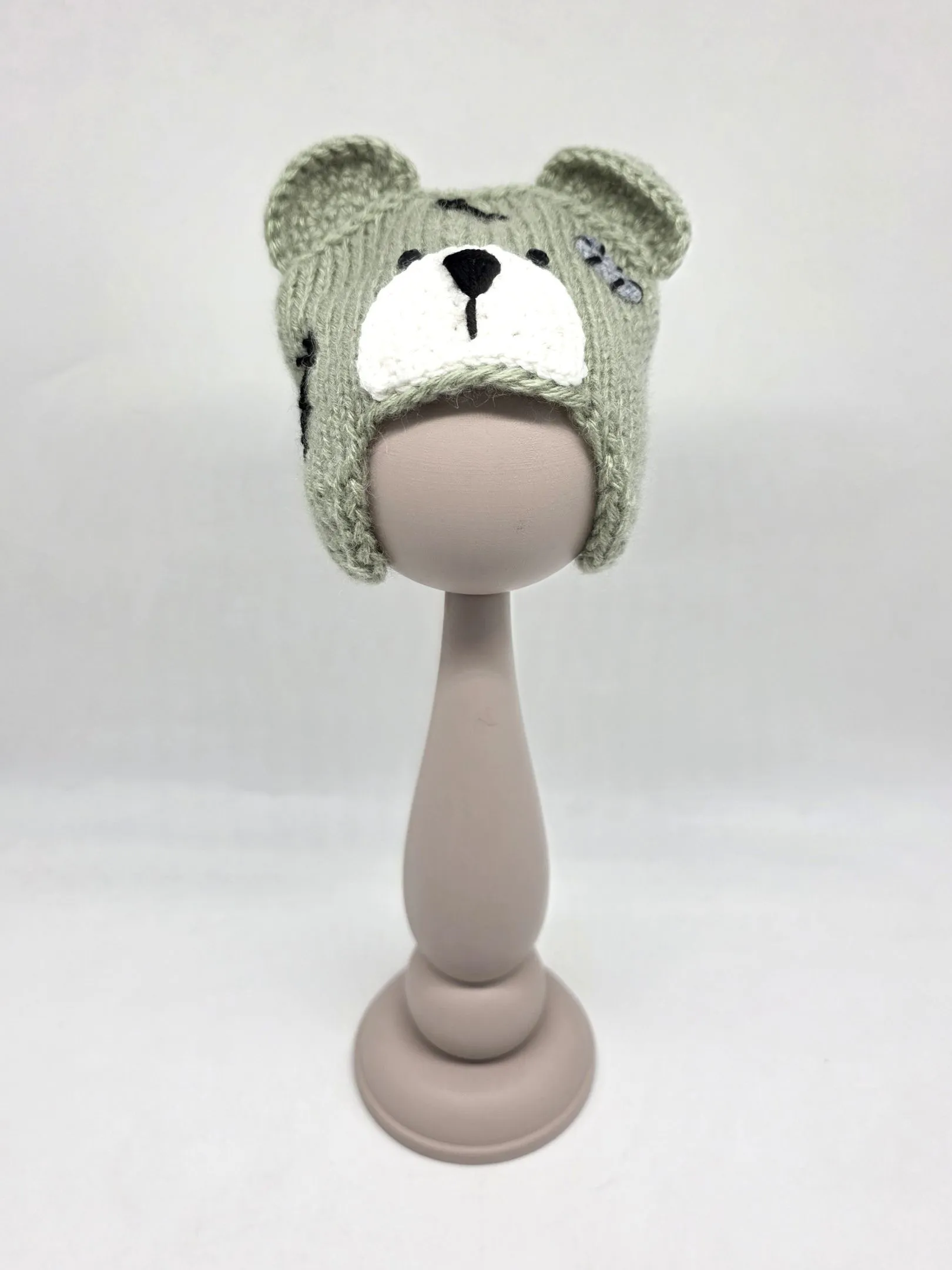 Шапочка-мишка ША-50 цв.полынь (08), обхват 27см для кукол | 1