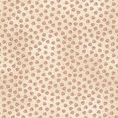 Ткань хлопковая 4514 цв.персиковый/сердечки (103) 50*55см для кукол