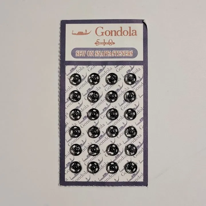 Кнопки металл "Gondola" 5мм цв.черный 24штук КН-5/24 для кукол