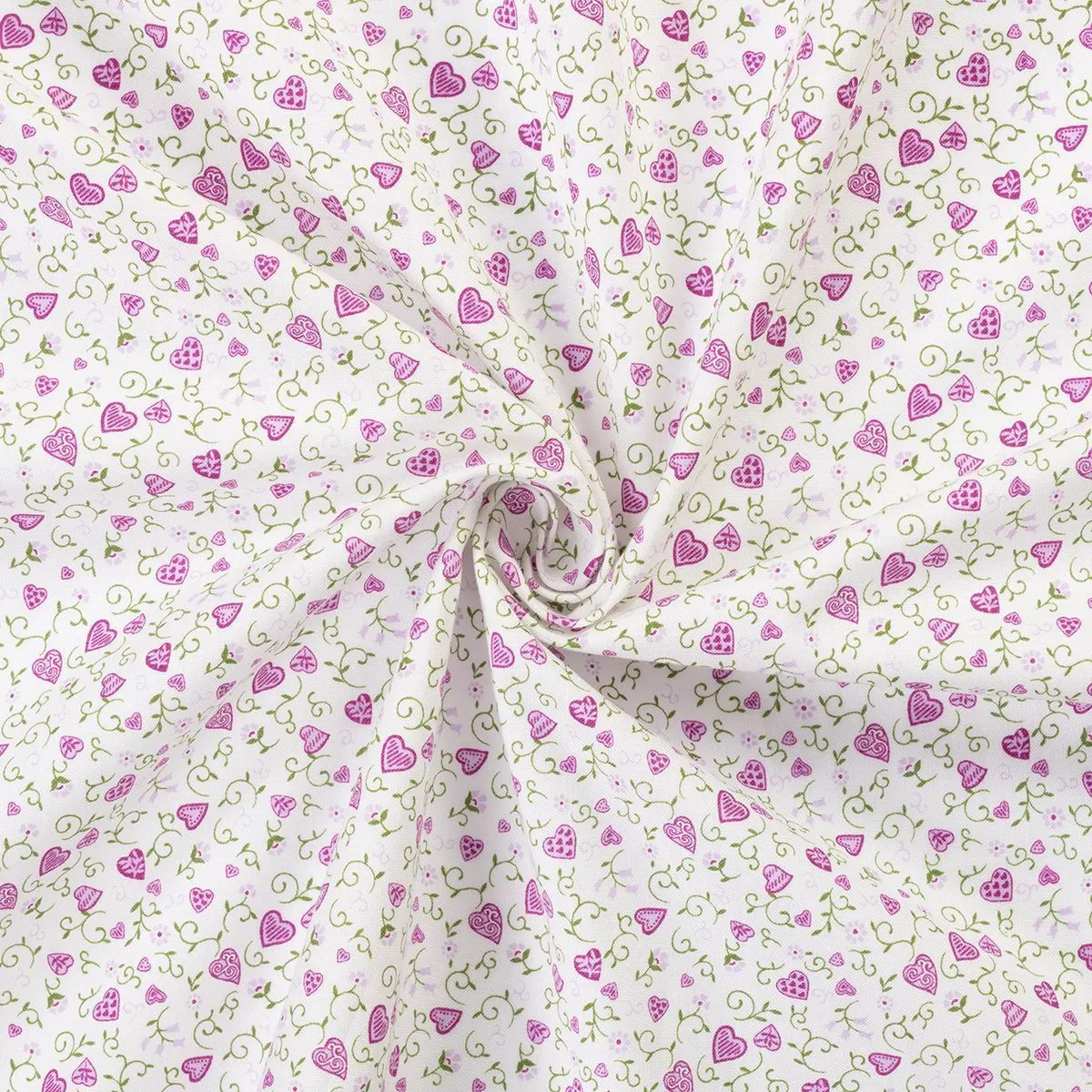 Ткань хлопковая 4517 цв.кремовый/сердечки (102) 50*55см для кукол | 5