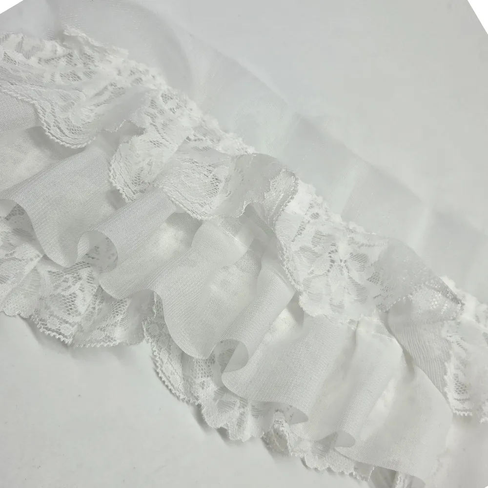 Кружево объёмное многоярусное шир.11см дл.50см цв.белый 27453 для кукол | 1