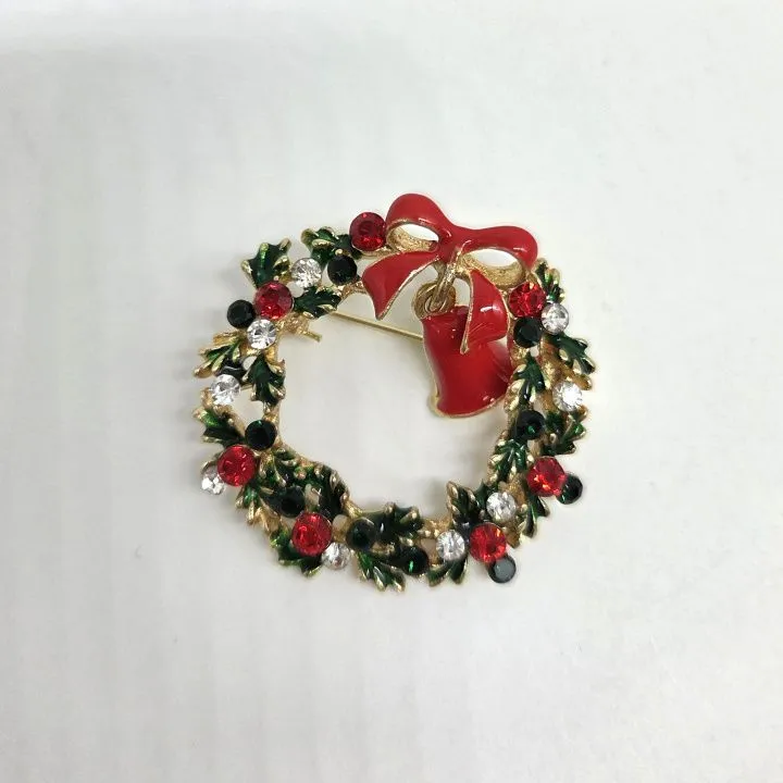 Брошь Рождественский венок 3,5*3,5см 27852 для кукол