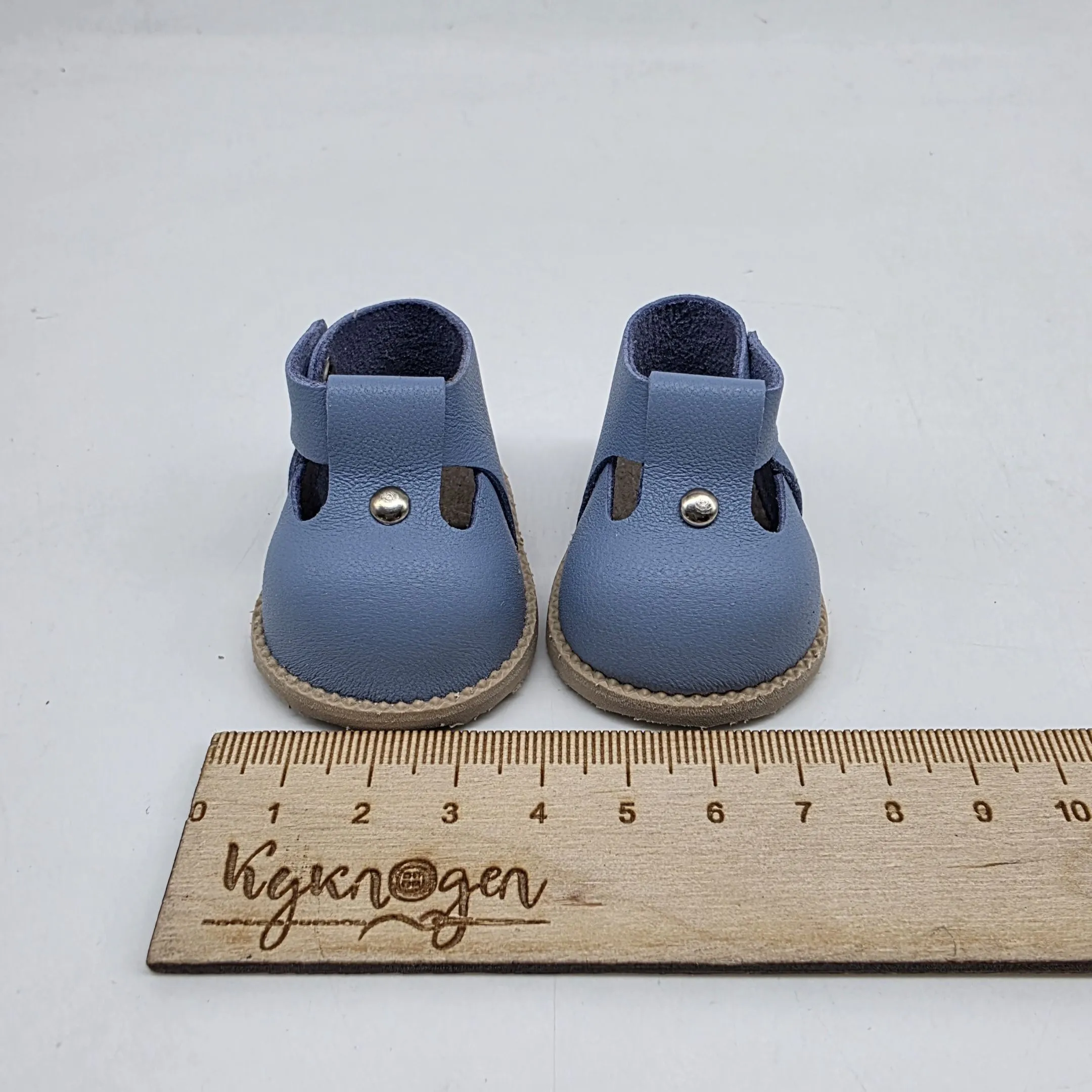 Туфли-сандалии Т-136 капелька натур.кожа 5,5см цв.тёмно-голубой (28) для кукол | 1