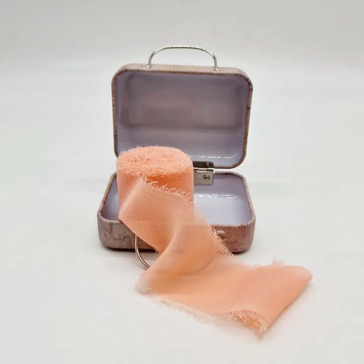 Тесьма шелковая матовая для Тедди 4см 5метров цв.абрикос ТД-141 для кукол