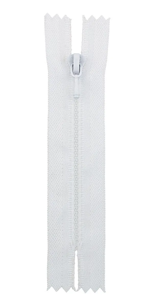 Молния-мини Трактор пластик 10см НЕразъёмная цв.белый (№101) ZipD 3Т для кукол | 1