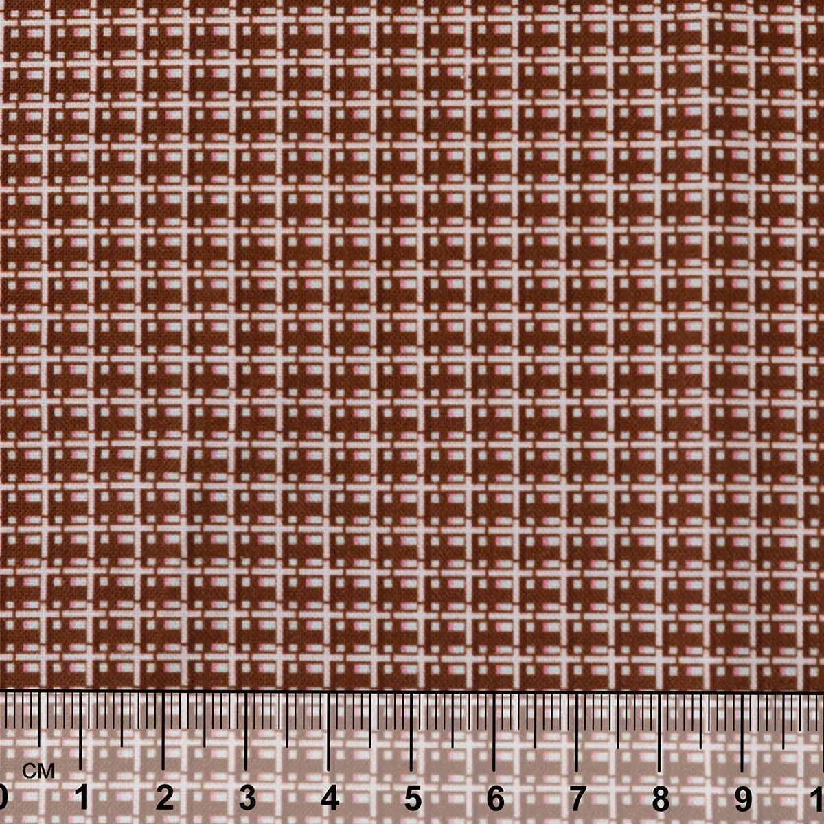 Ткань хлопковая БАБУШКИН СУНДУЧОК 50*55см цв.клетка коричневый БС-09 для кукол | 5