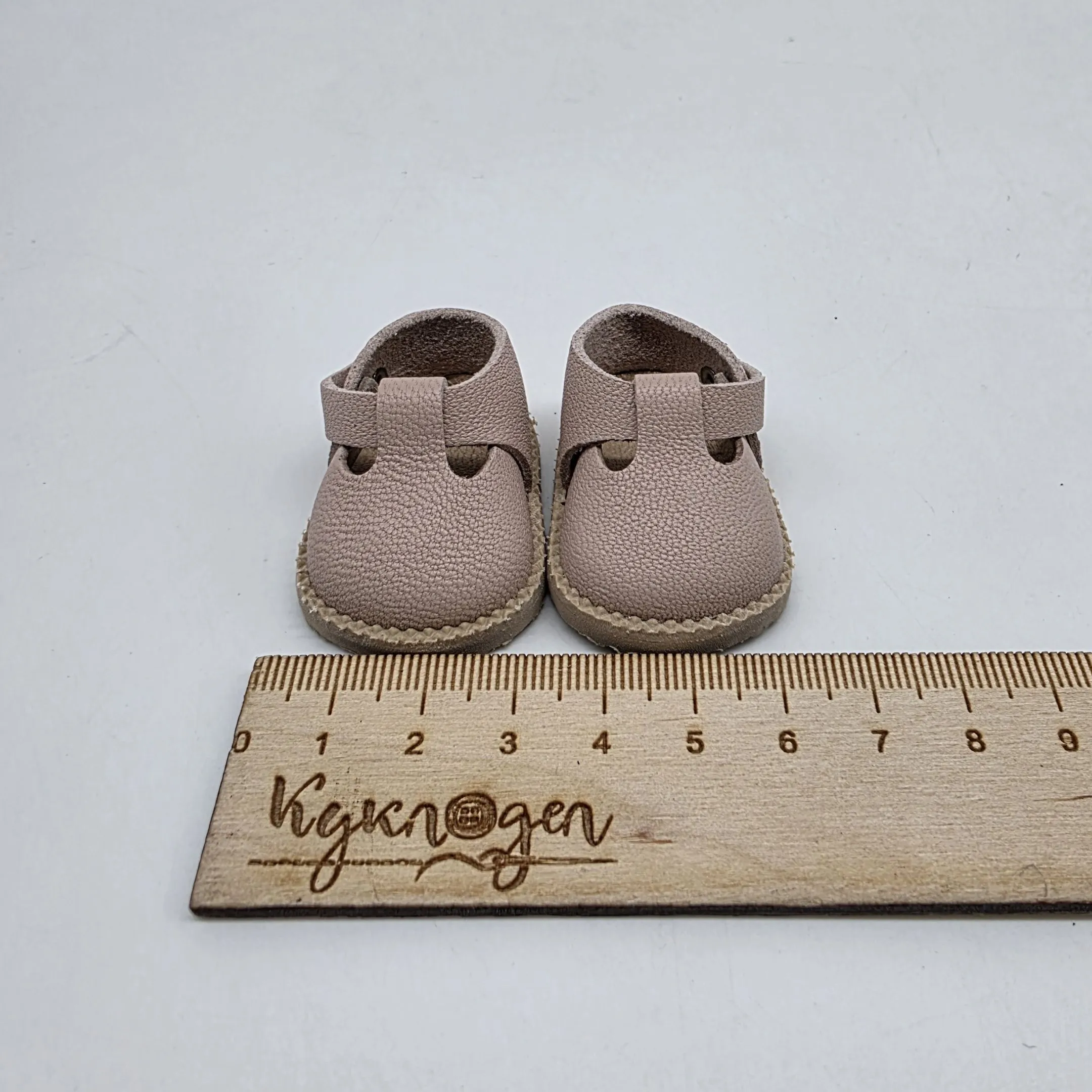 Туфли-сандалии Т-158 для МиниМии натур.кожа цв.пудра (02) 4,7см для кукол | 2