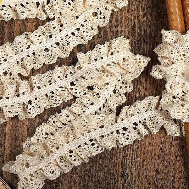 Кружево вязаное на резинке шир.30мм 1метр цв.натуральный (01) TBY-5815.01 для кукол