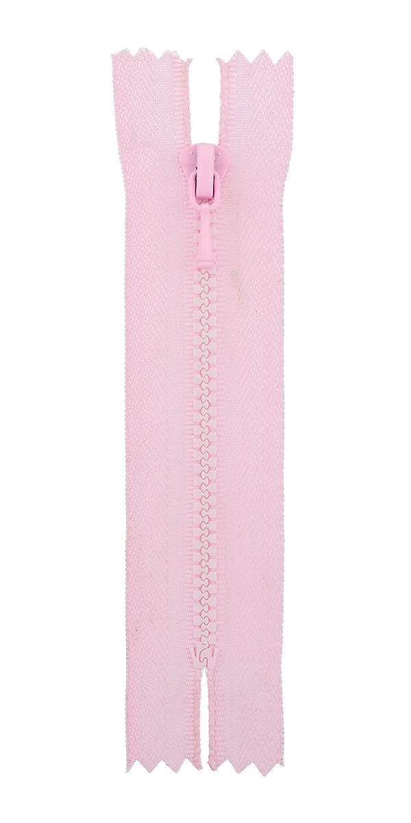 Молния-мини Трактор пластик 10см НЕразъёмная цв.св.розовый (№132) ZipD 3Т для кукол | 1