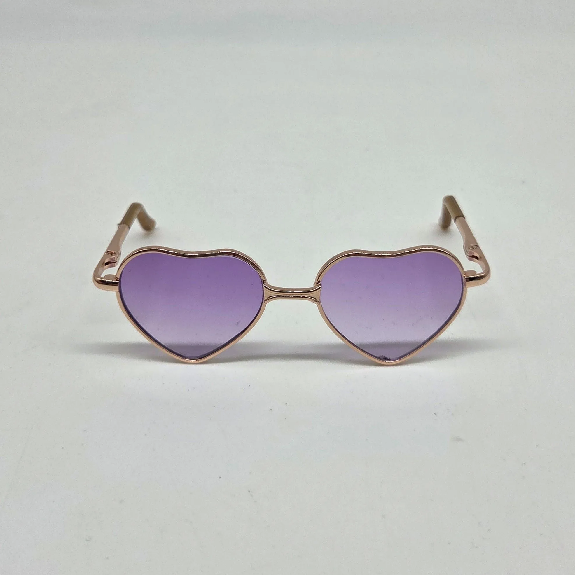 Очки со стеклом Сердце металл 8см цв.сиреневый 253-02 для кукол | 1