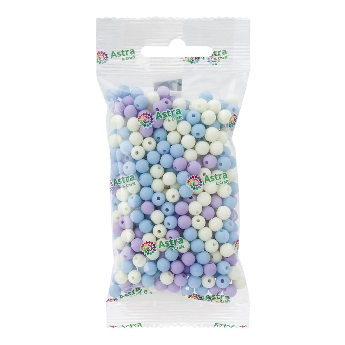 Бусины пластиковые матовые, круглые d-6мм, 50гр. цв.00001 сине-сиреневый 7748416 для кукол | 3