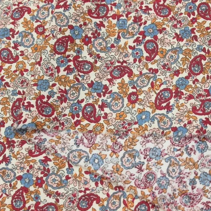 Ткань хлопковая Цветочная капель 50*50см цв.бордовый 28125 для кукол | 2