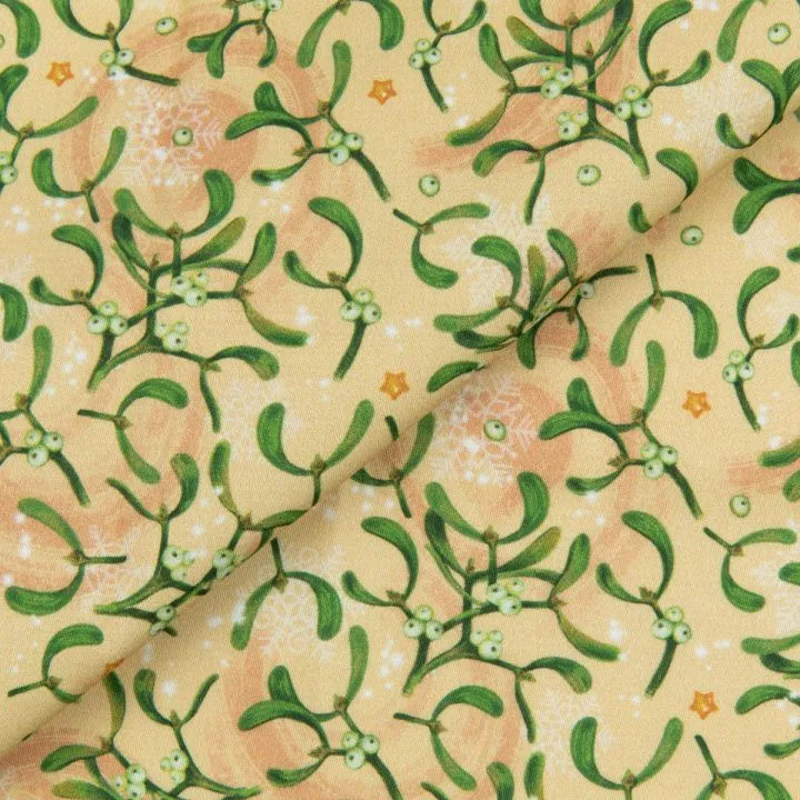 Ткань хлопковая НОВОГОДНЯЯ СКАЗКА 50*50см цв.НС-13 бежевый для кукол