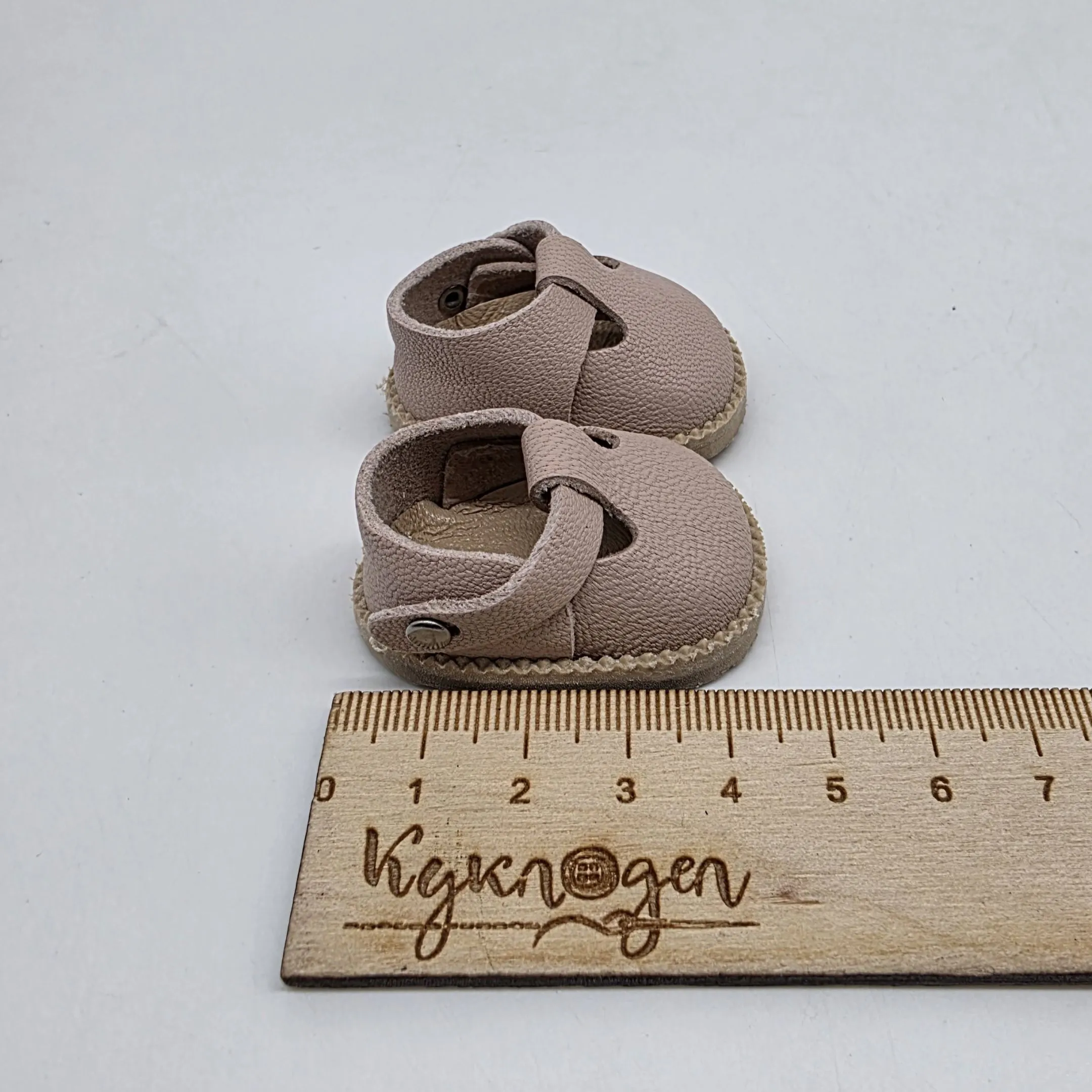 Туфли-сандалии Т-158 для МиниМии натур.кожа цв.пудра (02) 4,7см для кукол | 1