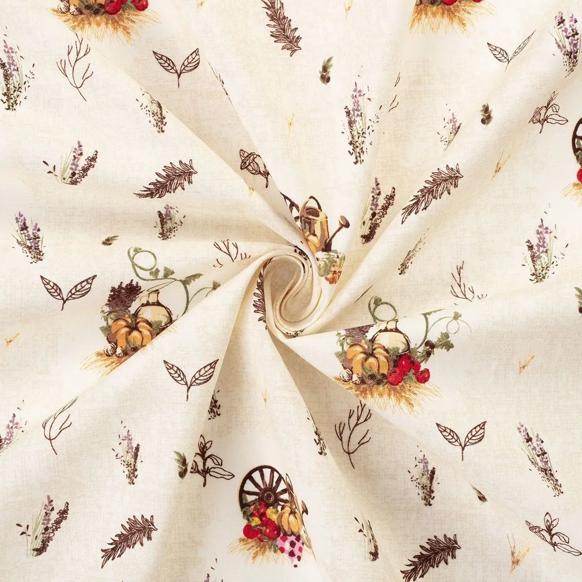 Ткань хлопковая PEPPY УДАЧНЫЙ УРОЖАЙ 50*55см цв.УУ-05 белый для кукол | 1