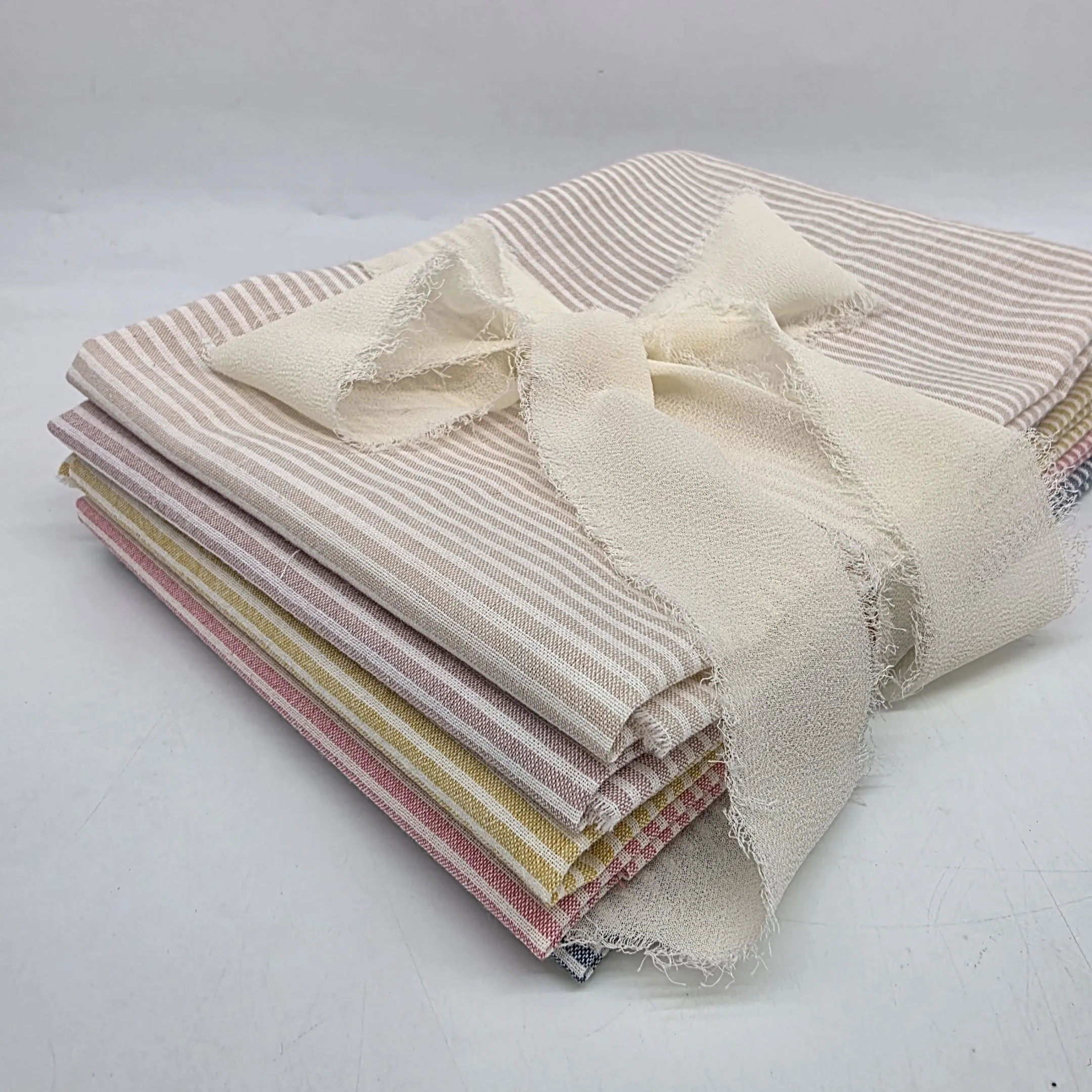 Набор ткани Варёный (стираный) хлопок Полоска (5 шт.) 28059 для кукол | 3