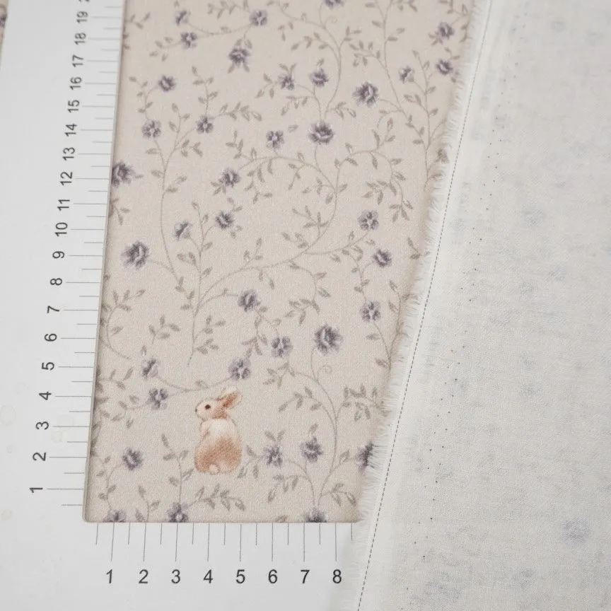 Ткань хлопковая Цветущий секрет 50*50см цв.серо-бежевый 28088 для кукол | 1