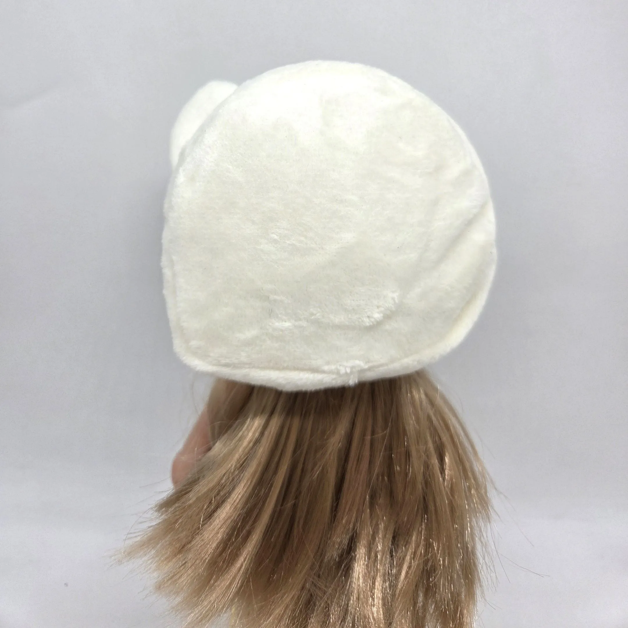 Шапочка плюшевая для кукол Мишка-Яичница обхват 23см 278-05 для кукол | 3