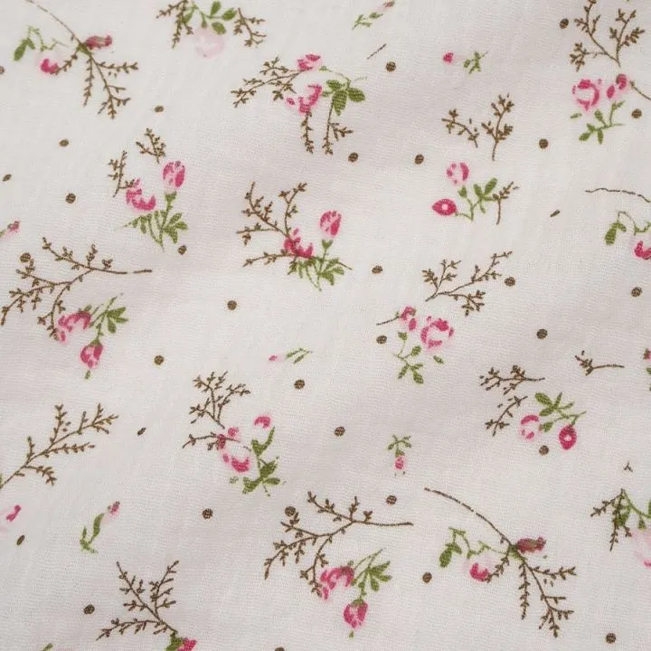 Муслин двухслойный Нежные бутончики цв.нежно-розовый 47*50см 27434 для кукол