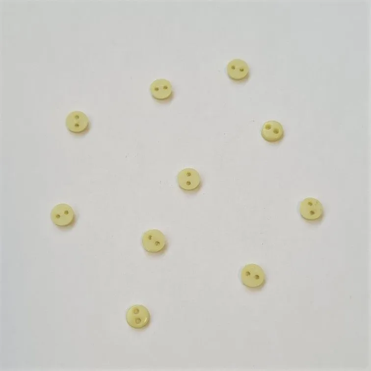 Пуговицы Круглые 4мм цв.желтый (10 шт.) П-14 для кукол | 1