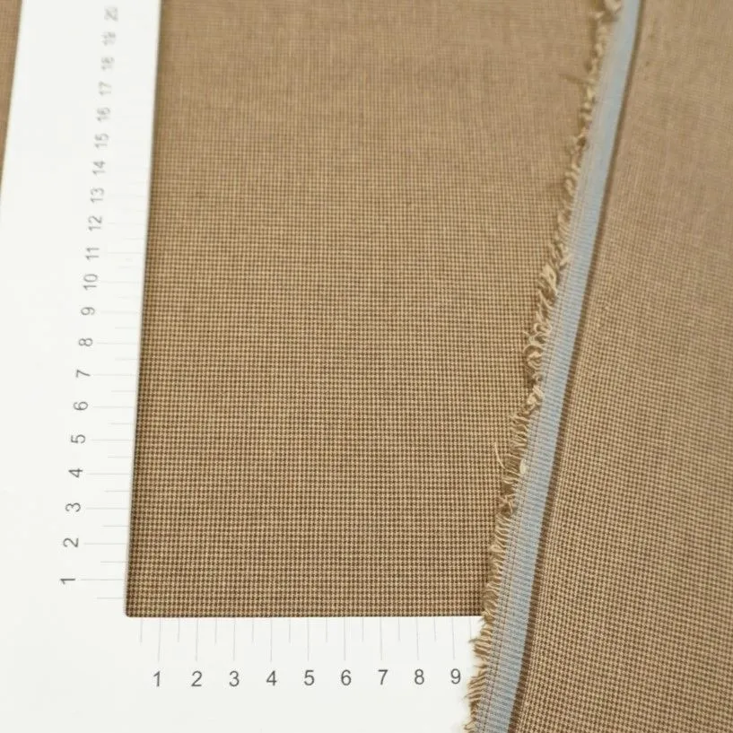 Варёный (стираный) хлопок Микроклетка цв.коричневый/бежевый 57*50см 28051 для кукол | 2