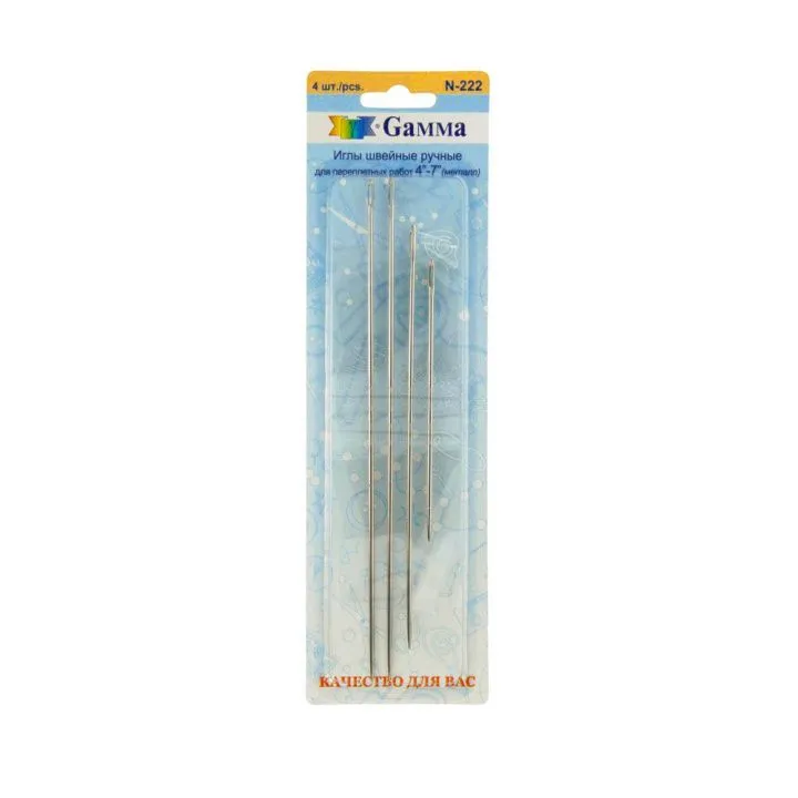 Иглы Gamma ручные  для переплет.работ 4"-7" 4шт. N-222 для кукол
