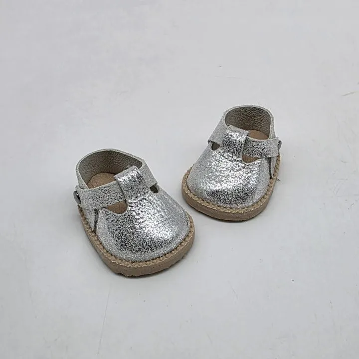 Туфли-сандалии Т-158 для МиниМии натур.кожа цв.серебро (01) 4,7см для кукол