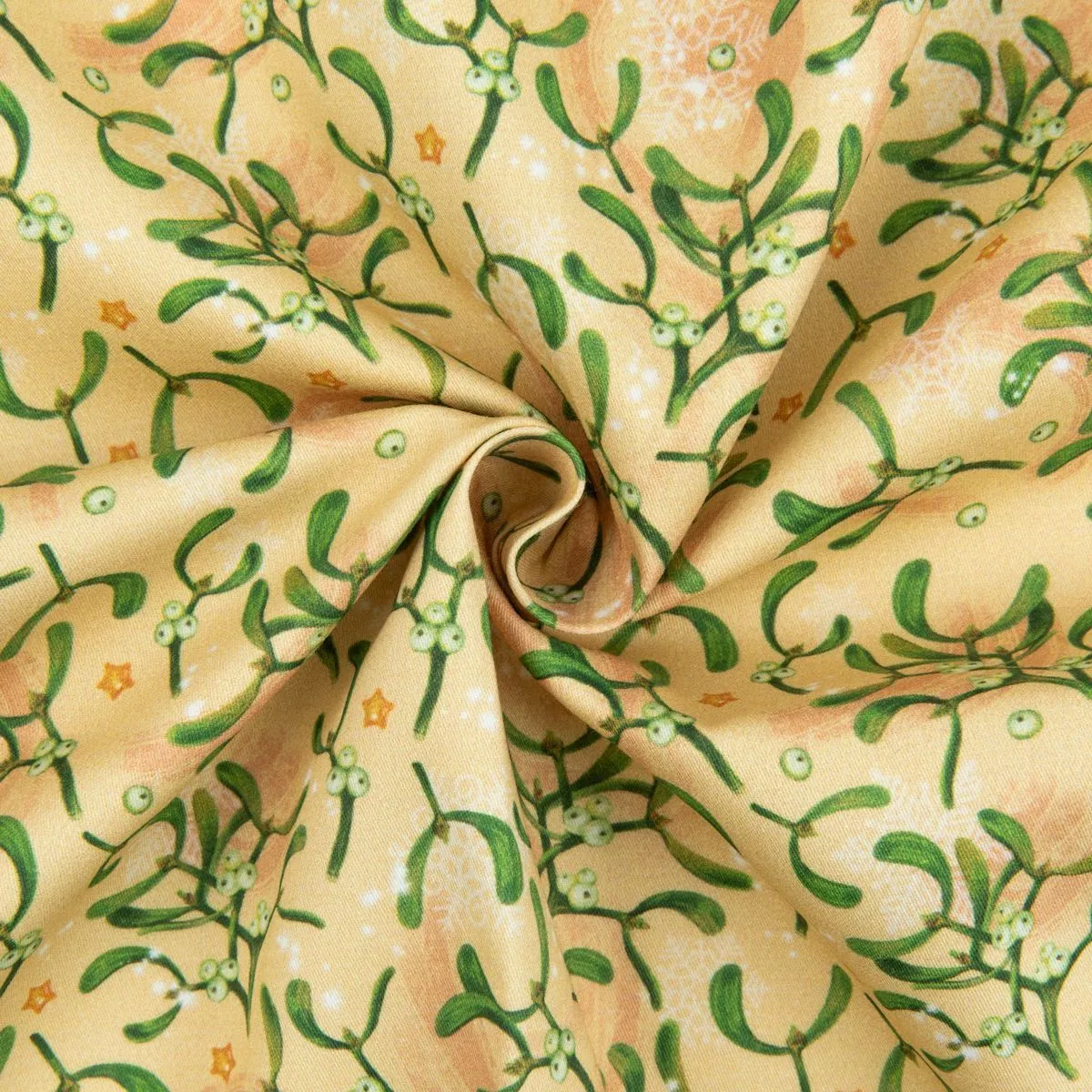 Ткань хлопковая НОВОГОДНЯЯ СКАЗКА 50*50см цв.НС-13 бежевый для кукол | 4