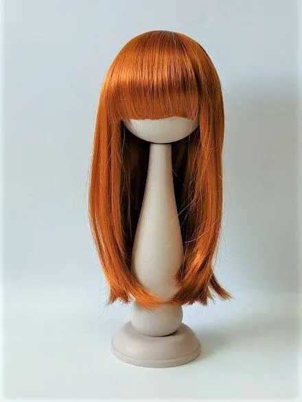 Парик П-101 с челкой цв.рыжий (8W) обхват 27см для куклы Рыжика школа Т. Коннэ для кукол