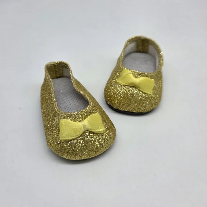 Туфли-балетки с бантиком Т-139 цв.золото 6,8см для кукол