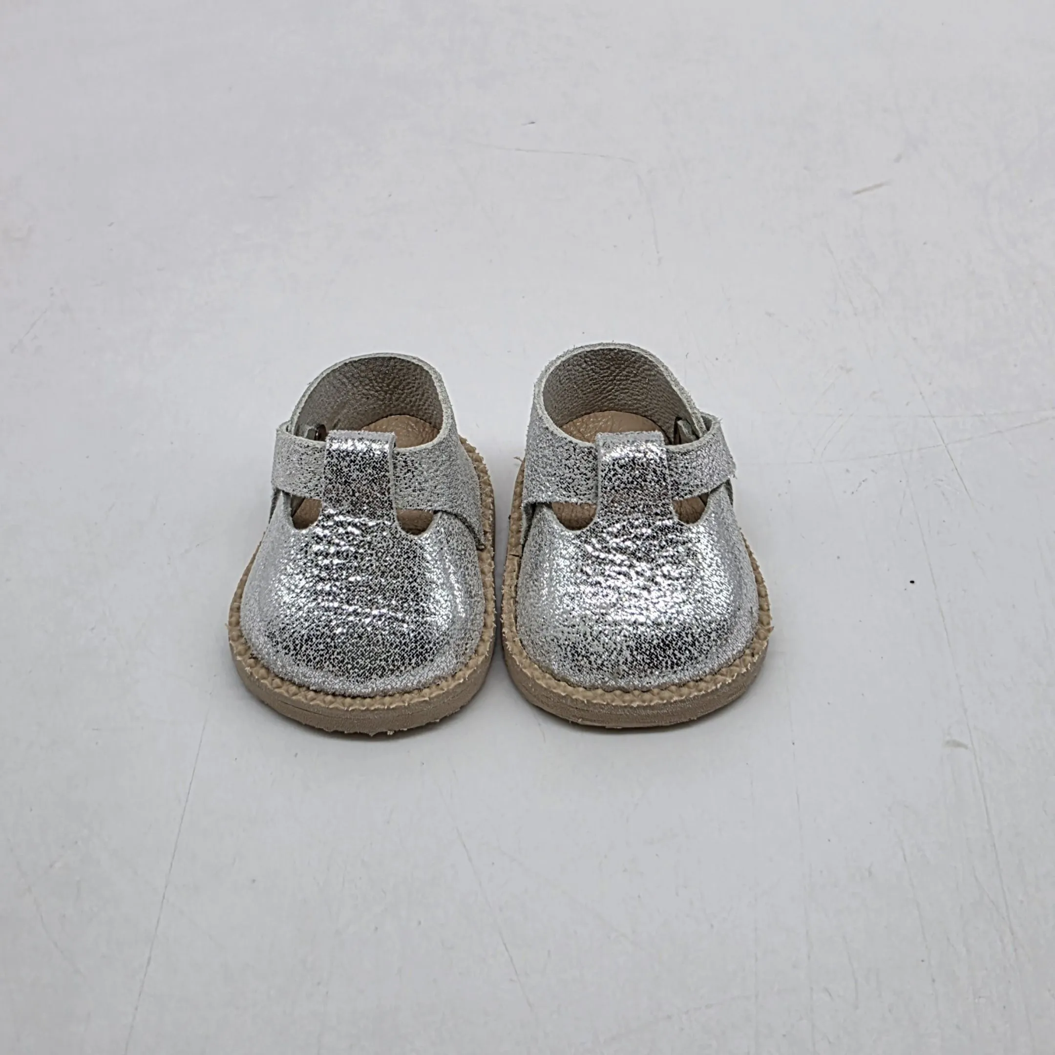 Туфли-сандалии Т-158 для МиниМии натур.кожа цв.серебро (01) 4,7см для кукол | 3