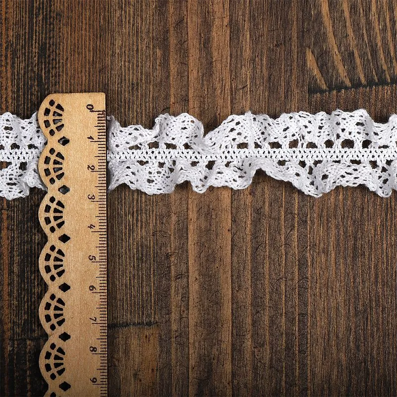 Кружево вязаное на резинке шир.30мм 1метр цв.белый (02) TBY-5815.02 для кукол | 1