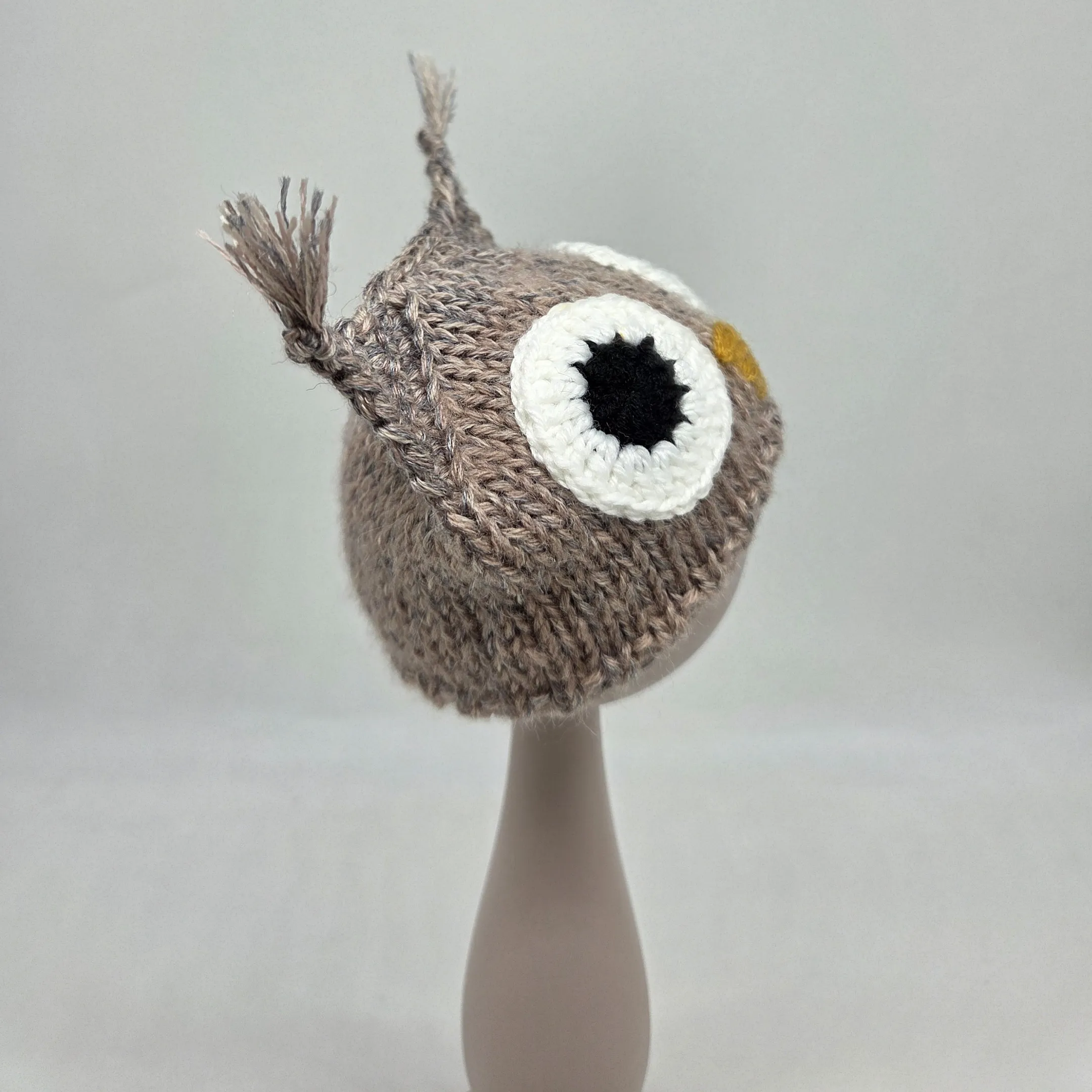 Шапочка-Сова ША-24 цв.какао меланж (01), обхват 27см для кукол | 2