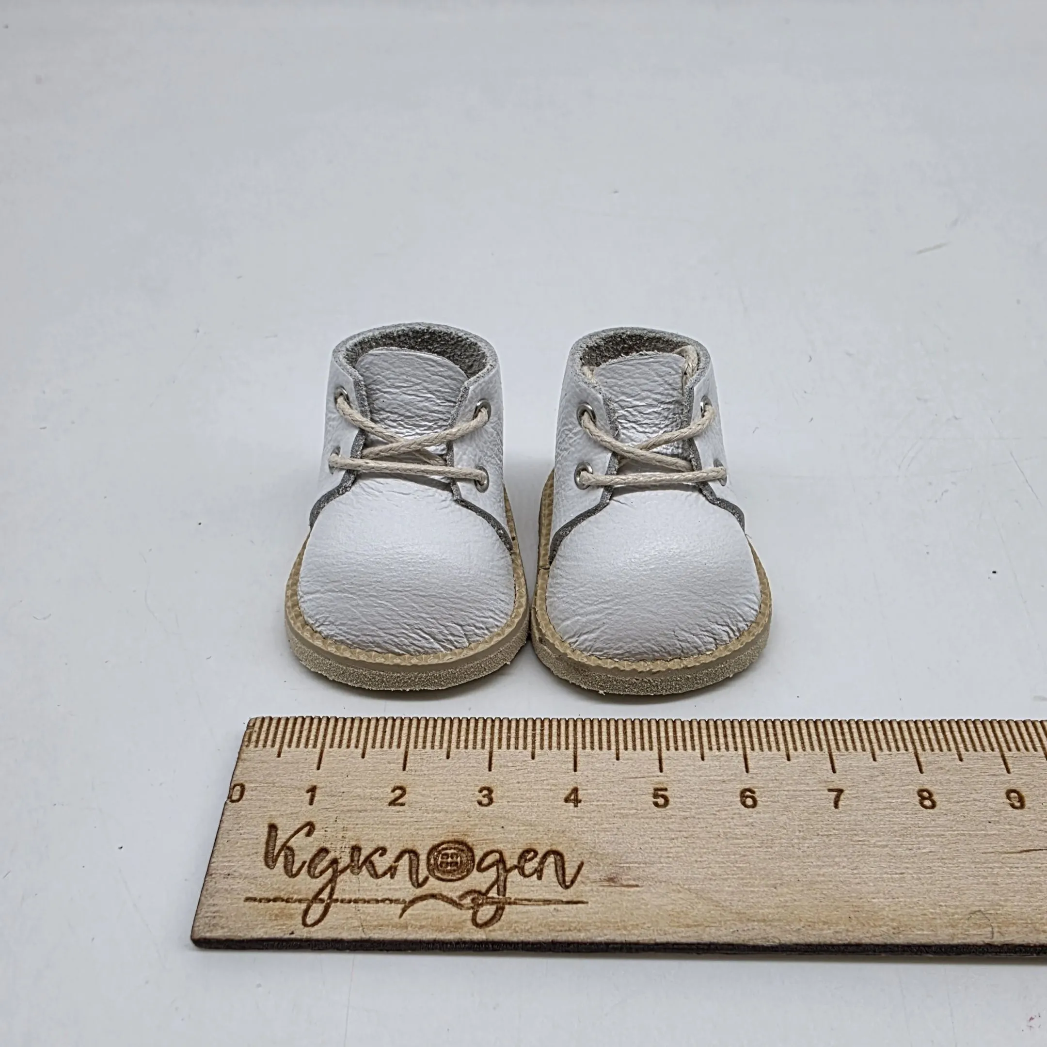 Ботиночки Б-180 натур.кожа цв.белый (01) 4,8см для кукол | 1