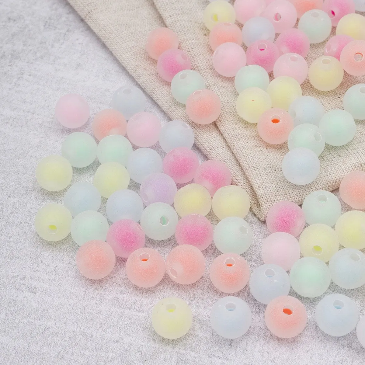 Бусины пластиковые матовые, круглые d-10мм, 50гр. цв.микс 7748411 для кукол | 5