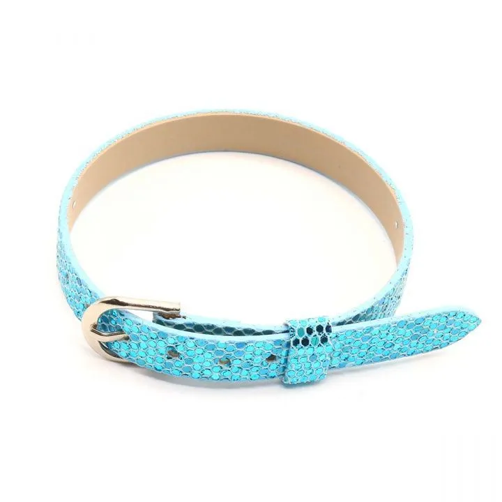 Ремень для кукол 0,8*22см цв.голубой с глиттером 28868 для кукол