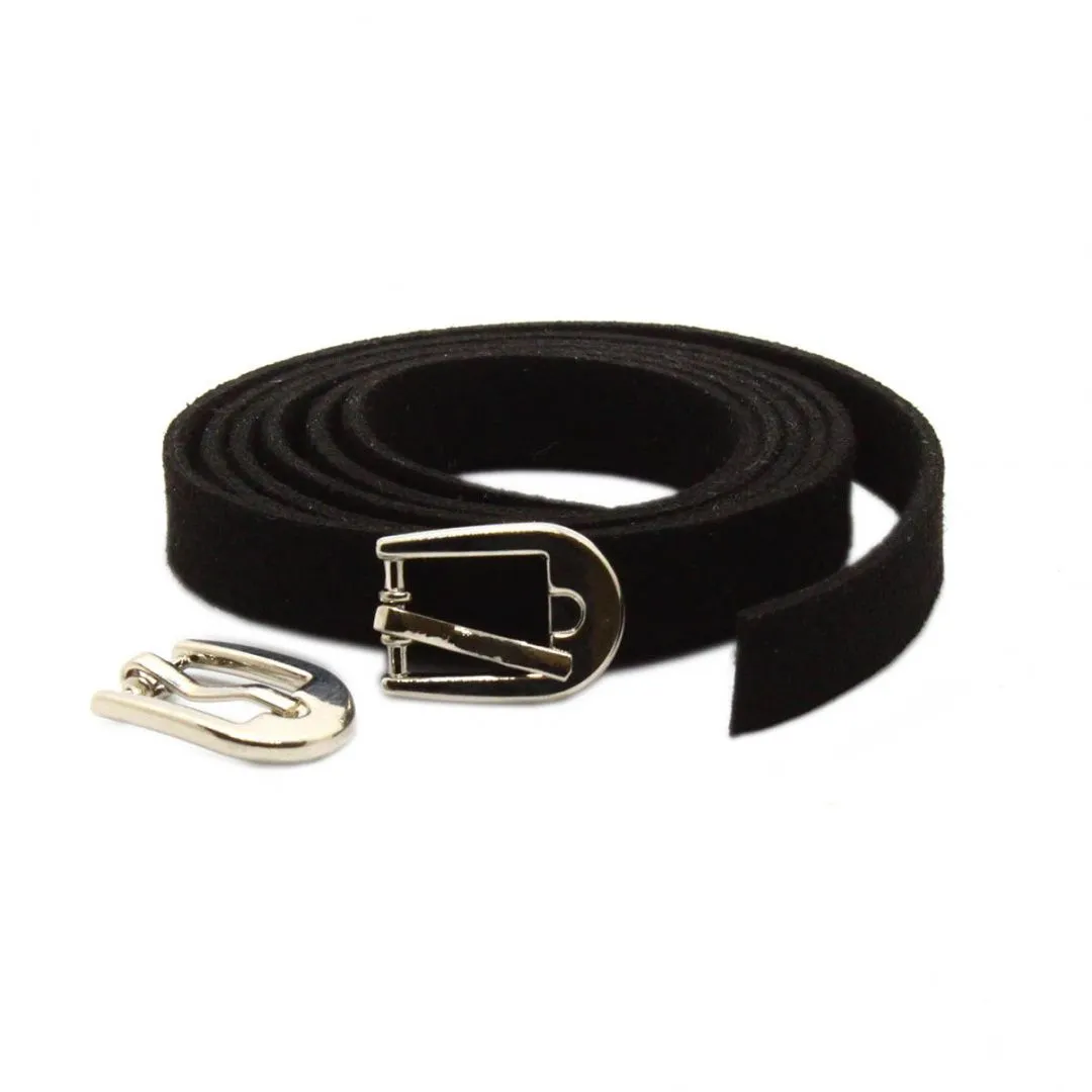 Ремень для кукол 0,9*40см замша цв.черный, пряжка серебро 28847 для кукол | 1