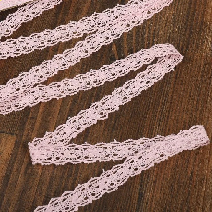 Кружево вязаное шир.15мм 1метр цв.F133 розовый TBY.D1010.F133 для кукол