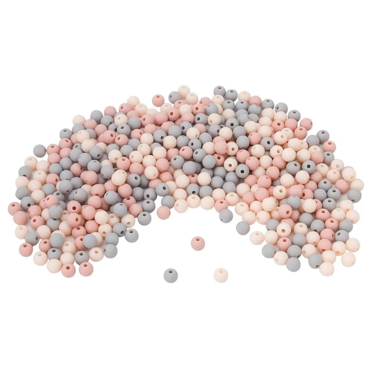 Бусины пластиковые матовые, круглые d-6мм, 50гр. цв.00002 бежево-серый 7748416 для кукол | 1