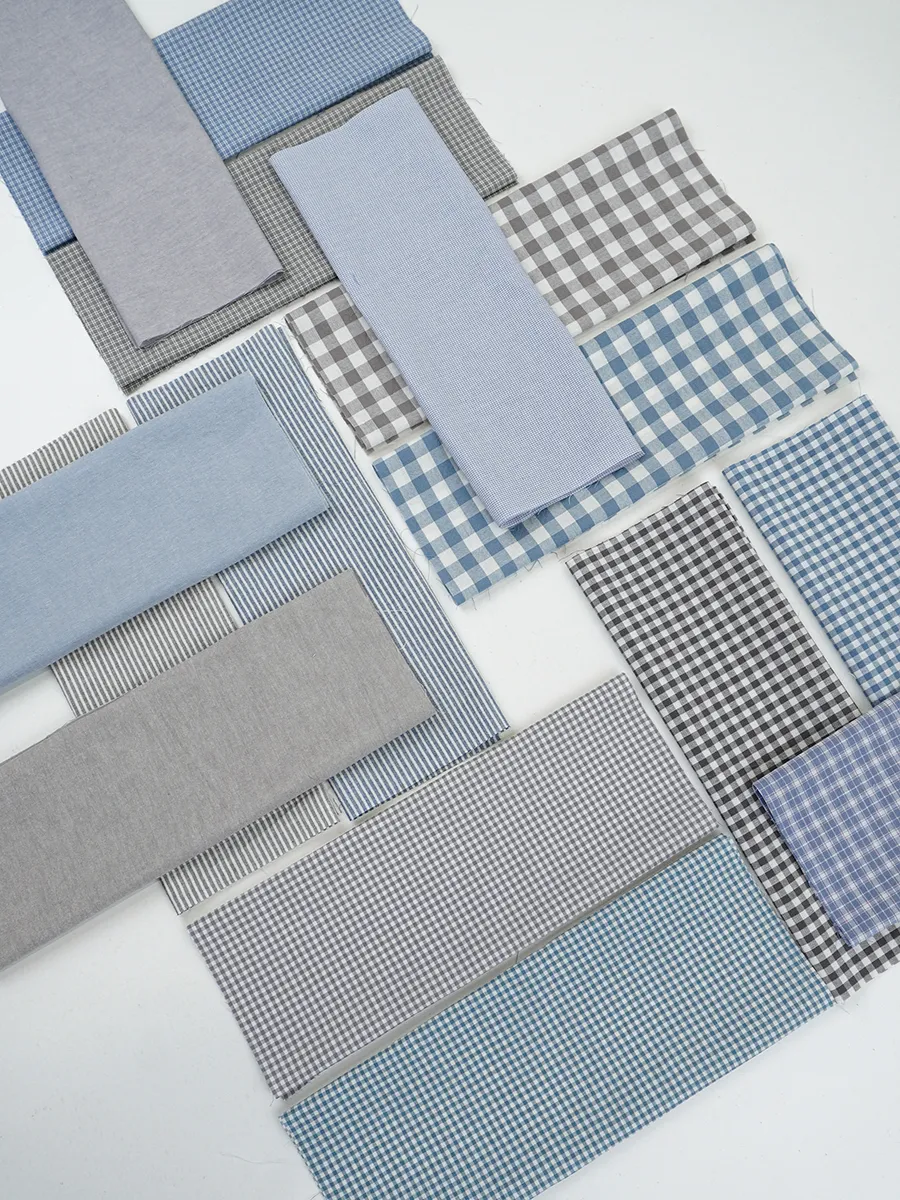 Набор ткани Вареный хлопок "Клетка-Полоска" 45*30см 12шт. 27793 для кукол | 4